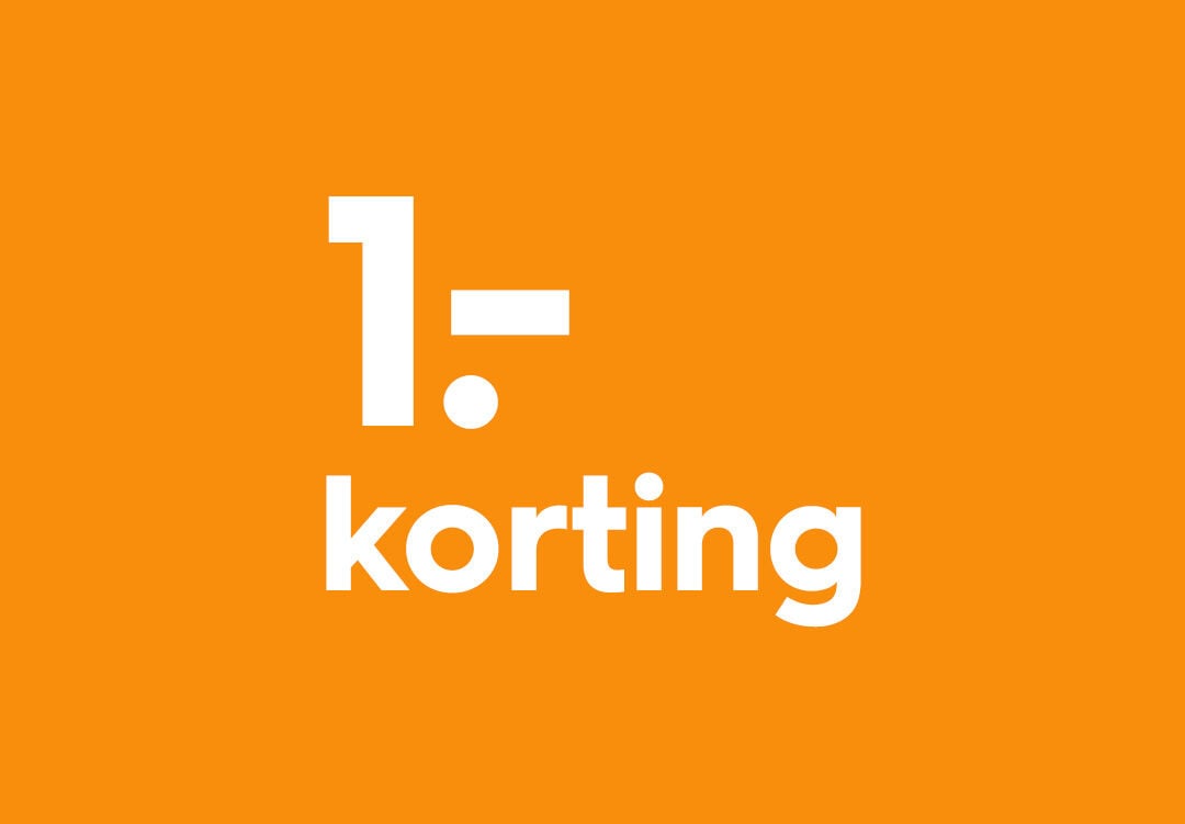1.- korting bij 10.- besteding