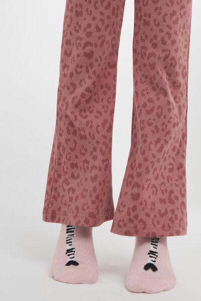 kinder legging flared luipaard roze - HEMA