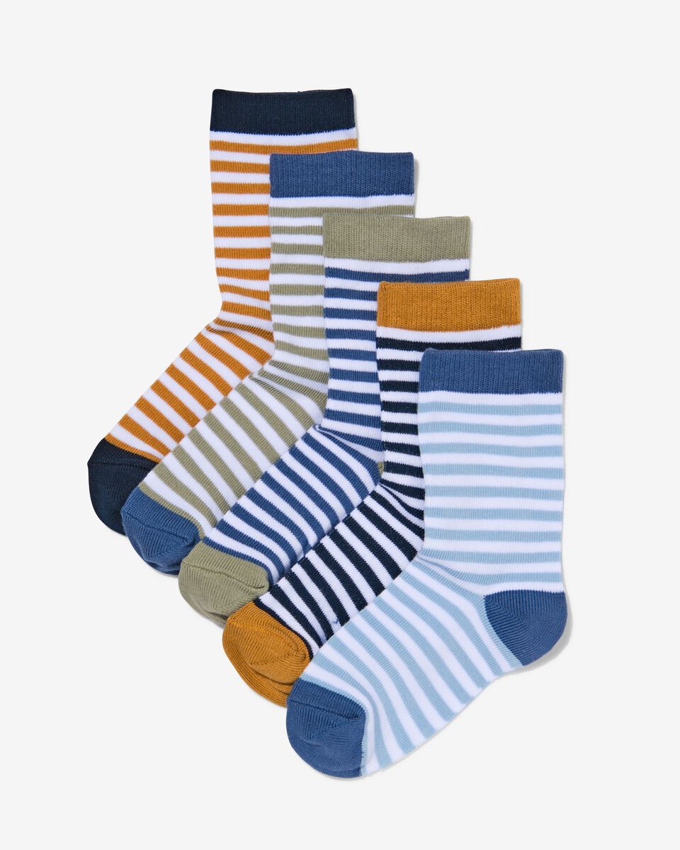 kinder sokken met katoen - 5 paar multi - HEMA