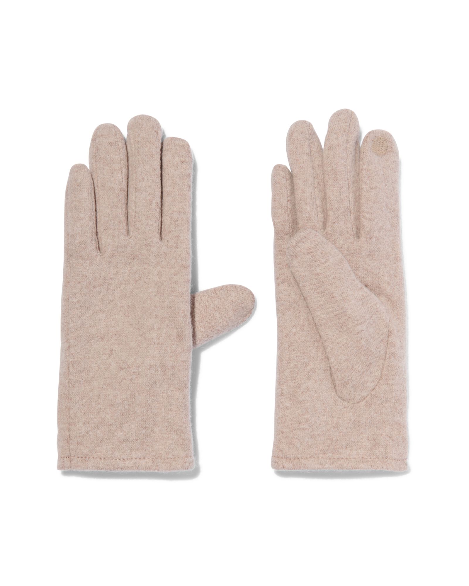 dames touchscreen handschoenen met wol taupe - HEMA