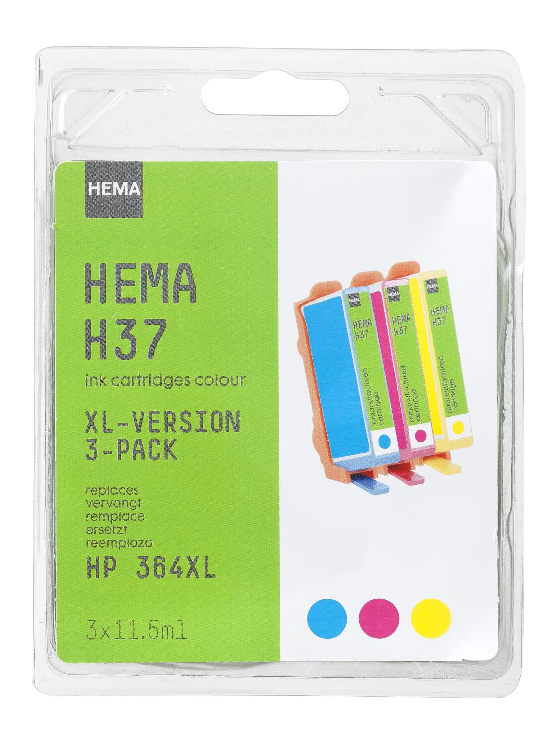 HEMA cartridge H37 voor de HP 364 CMY Multipack XL - HEMA