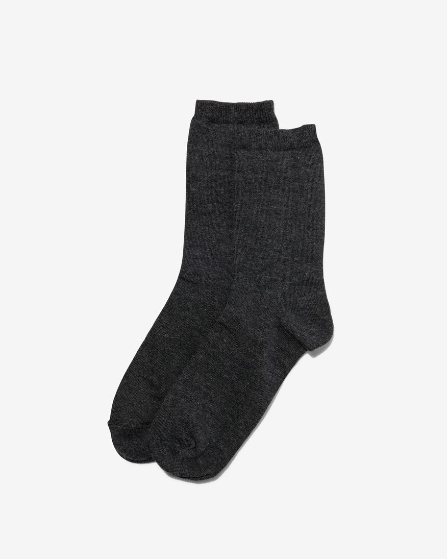 sokken met wol - 2 paar grijs - HEMA