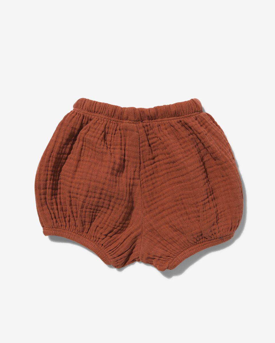 newborn shorts mousseline donkerbruin - HEMA