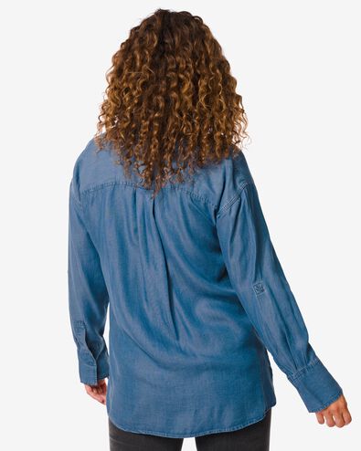 dames blouse Ilana blauw S - 36249026 - HEMA