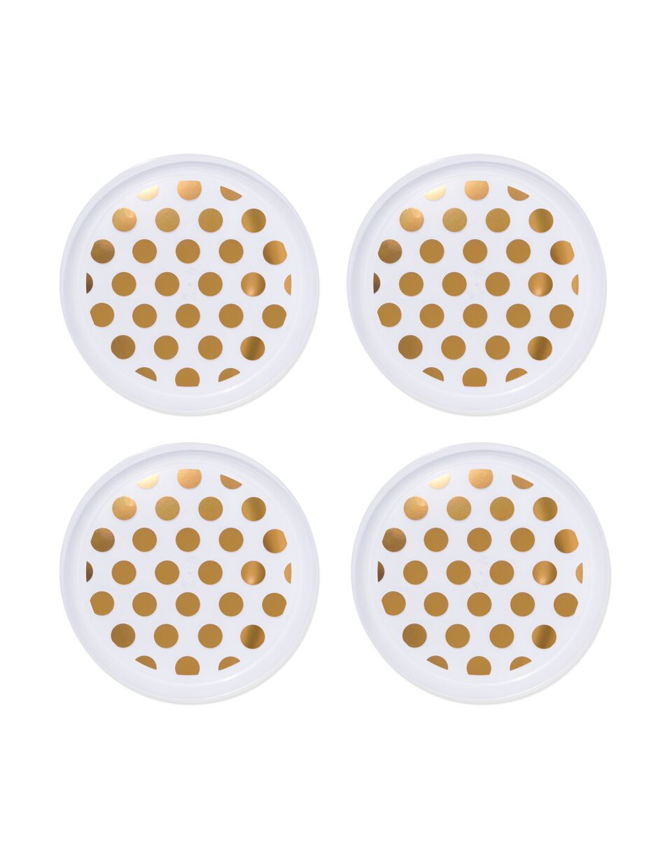 plastic borden herbruikbaar - Ø22.5 cm - gouden stippen - 4 stuks - HEMA