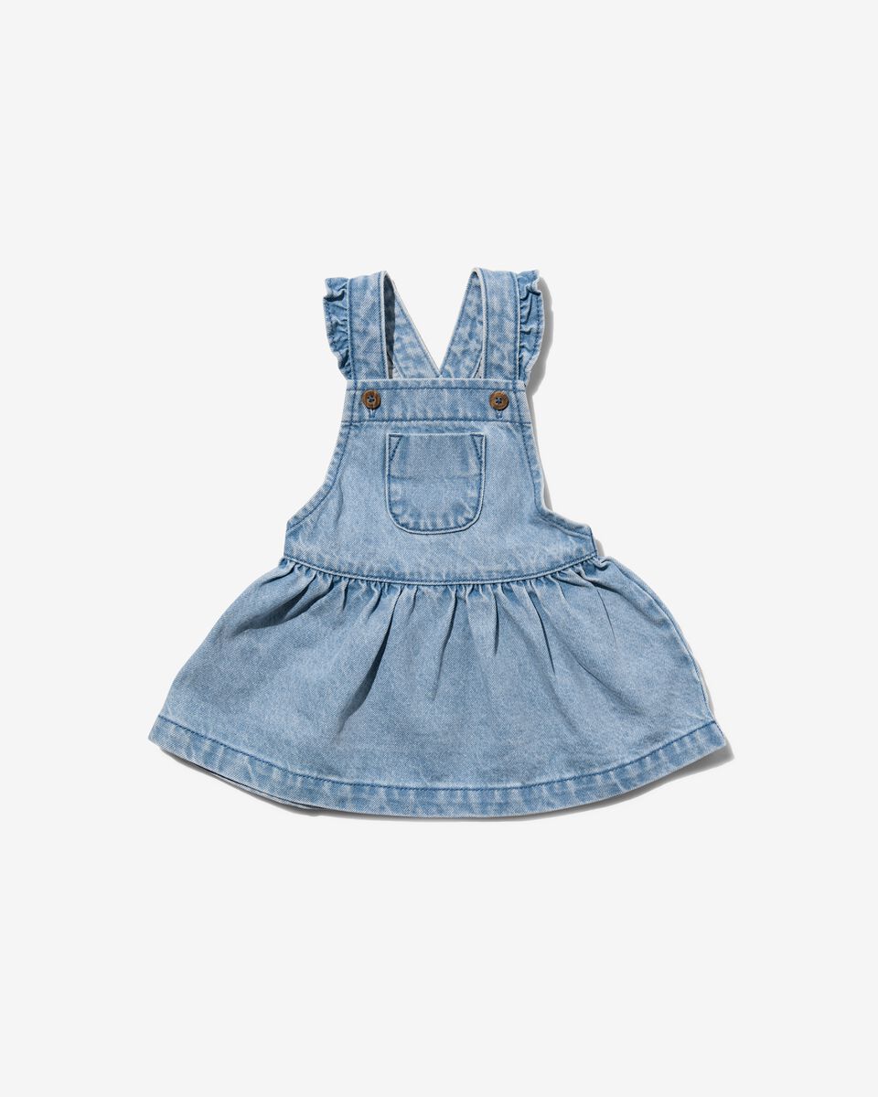 baby salopette jurk denim blauw - HEMA