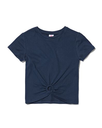 kinder t-shirt met ring donkerblauw 98/104 - 30841161 - HEMA