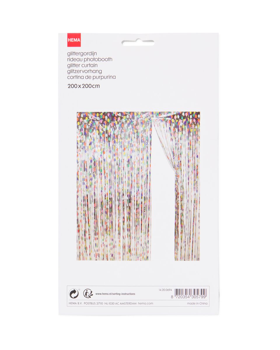 glittergordijn 200x200 confetti - HEMA