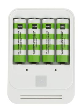batterijlader inclusief 4 AA batterijen - HEMA
