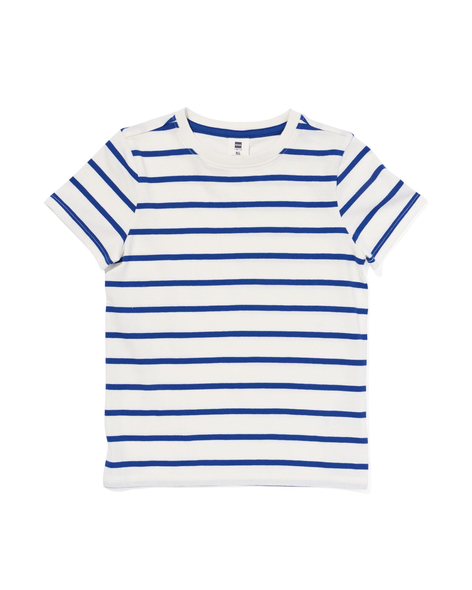 kinder t-shirt strepen blauw 110/116 - 30785312 - HEMA