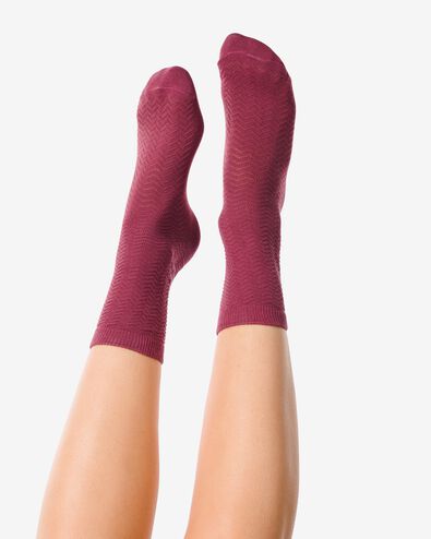 dames sokken met katoen - 5 paar paars 39/42 - 4270412 - HEMA