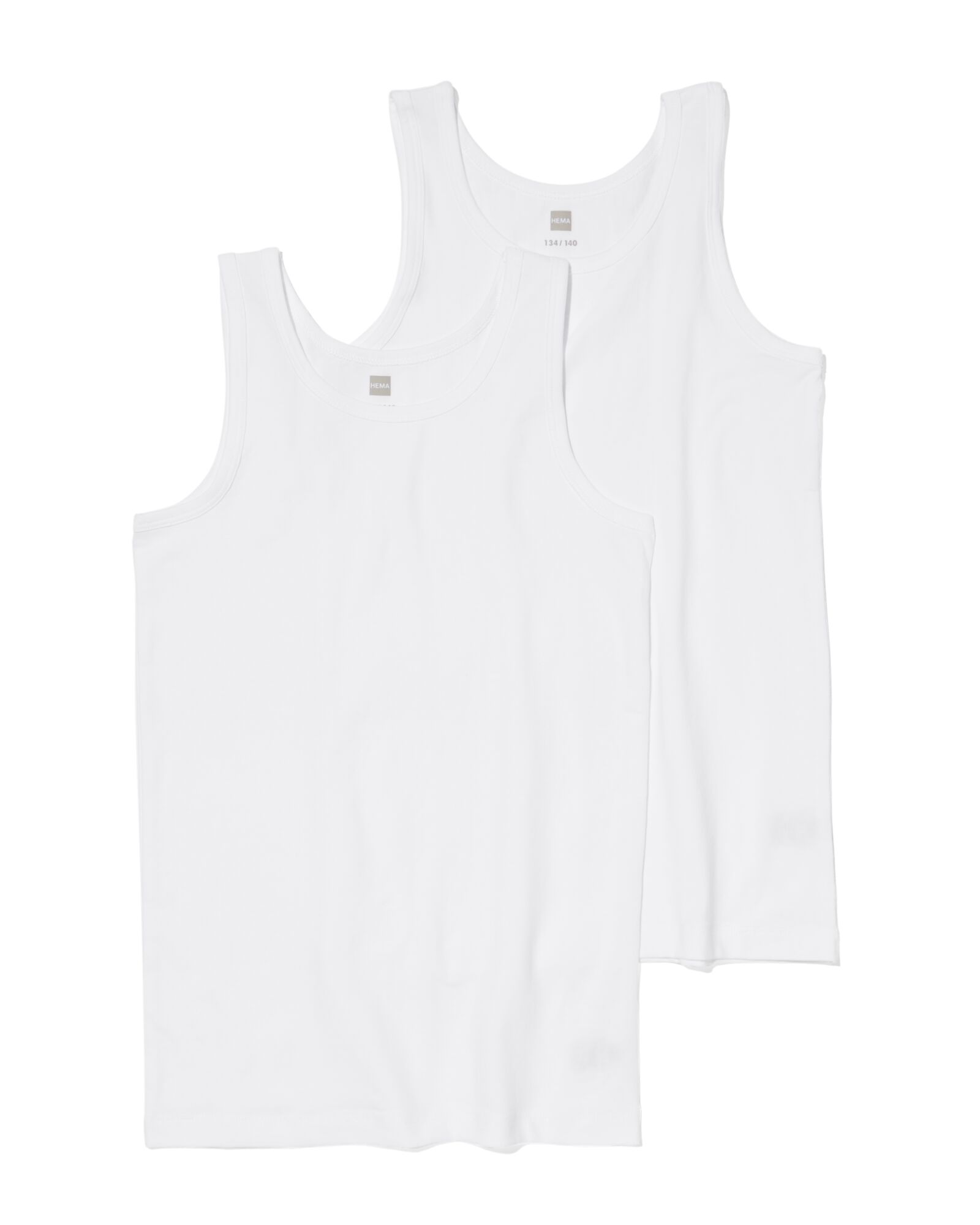 kinder hemden basic stretch katoen - 2 stuks wit - HEMA