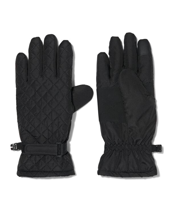 dames handschoenen waterafstotend met touchscreen zwart - HEMA