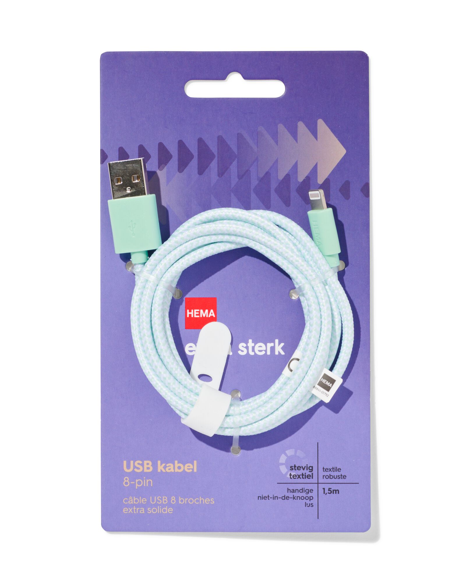 USB laadkabel 8-pin 1.5m - HEMA