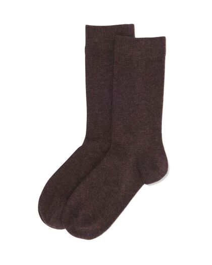 heren sokken met wol - 2 paar donkerbruin - HEMA
