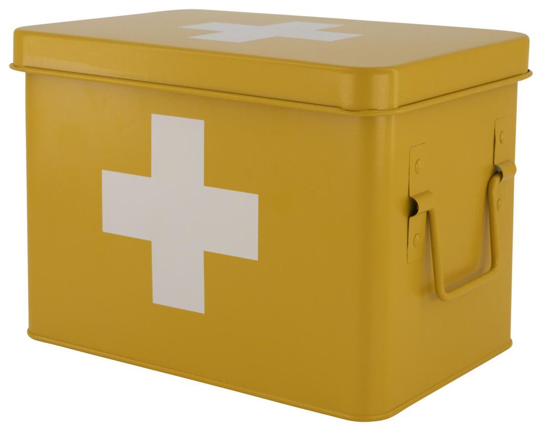 medicijnbox 22x16x16 okergeel - HEMA