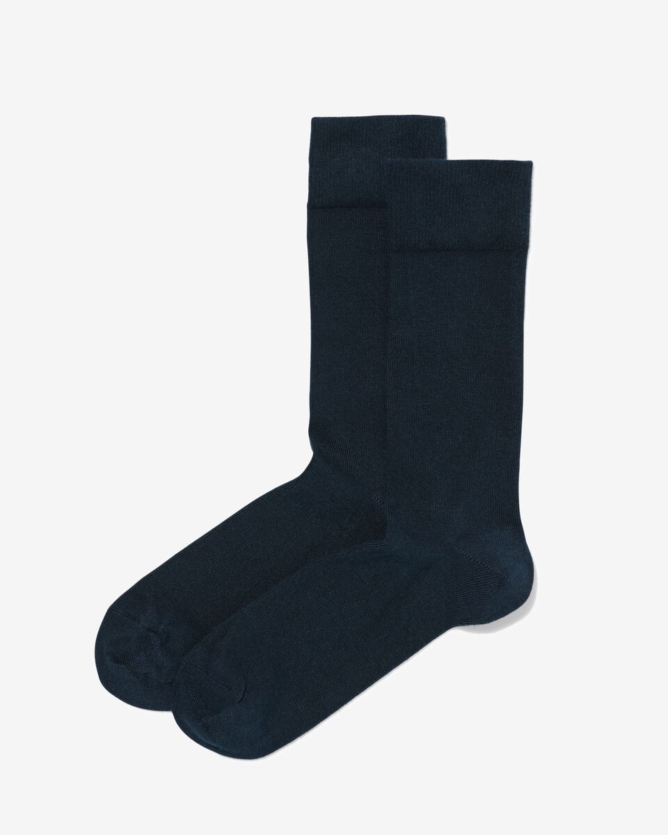 heren sokken biologisch katoen - 2 paar blauw - HEMA