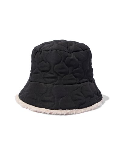 dames omkeerbare hoed zwart M - 16440072 - HEMA