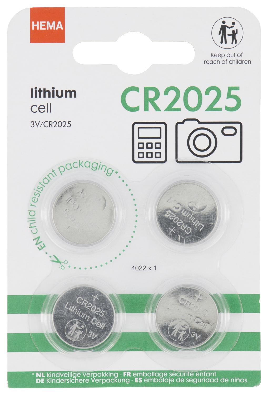 HEMA CR2025 Lithium Batterijen - 4 Stuks