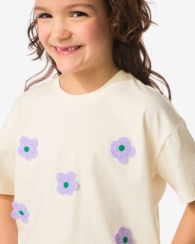 kinder t-shirt relaxed fit bloem paars 98/104 - 30862651 - HEMA