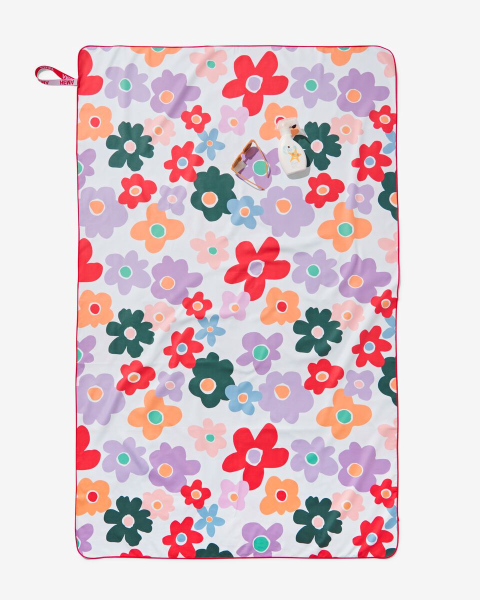microvezel handdoek 110x175 bloemen - HEMA