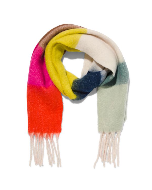 dames sjaal 214x35 kleurblokken - HEMA