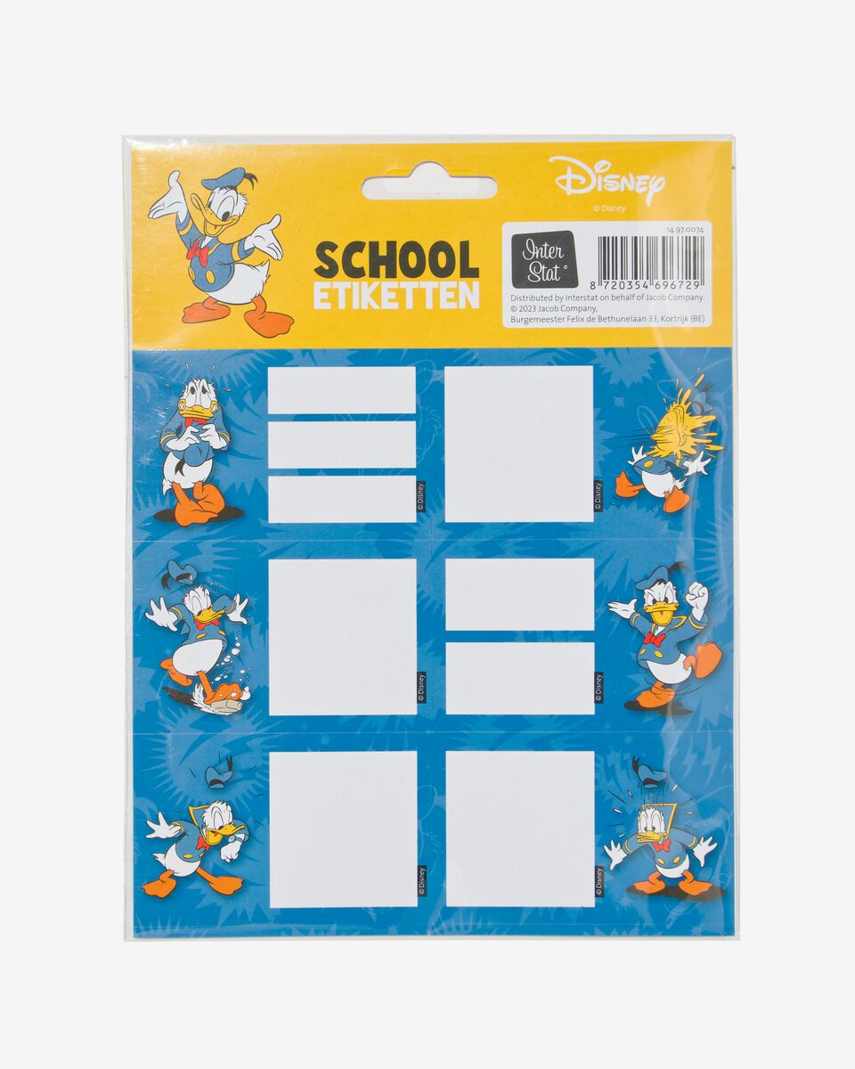 Donald Duck schooletiketten - 18 stuks - HEMA