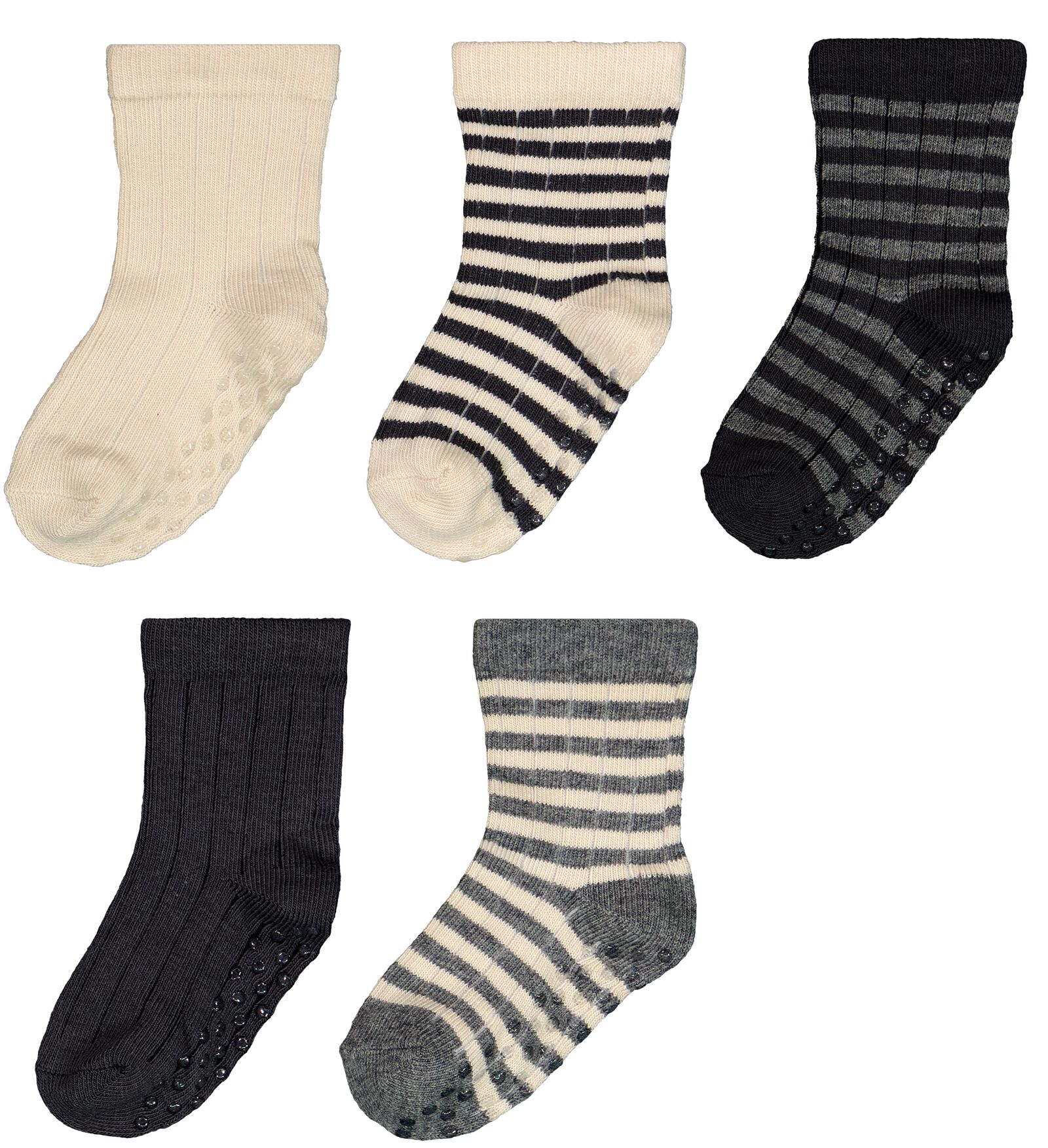 baby sokken met bamboe - 5 paar grijs - HEMA