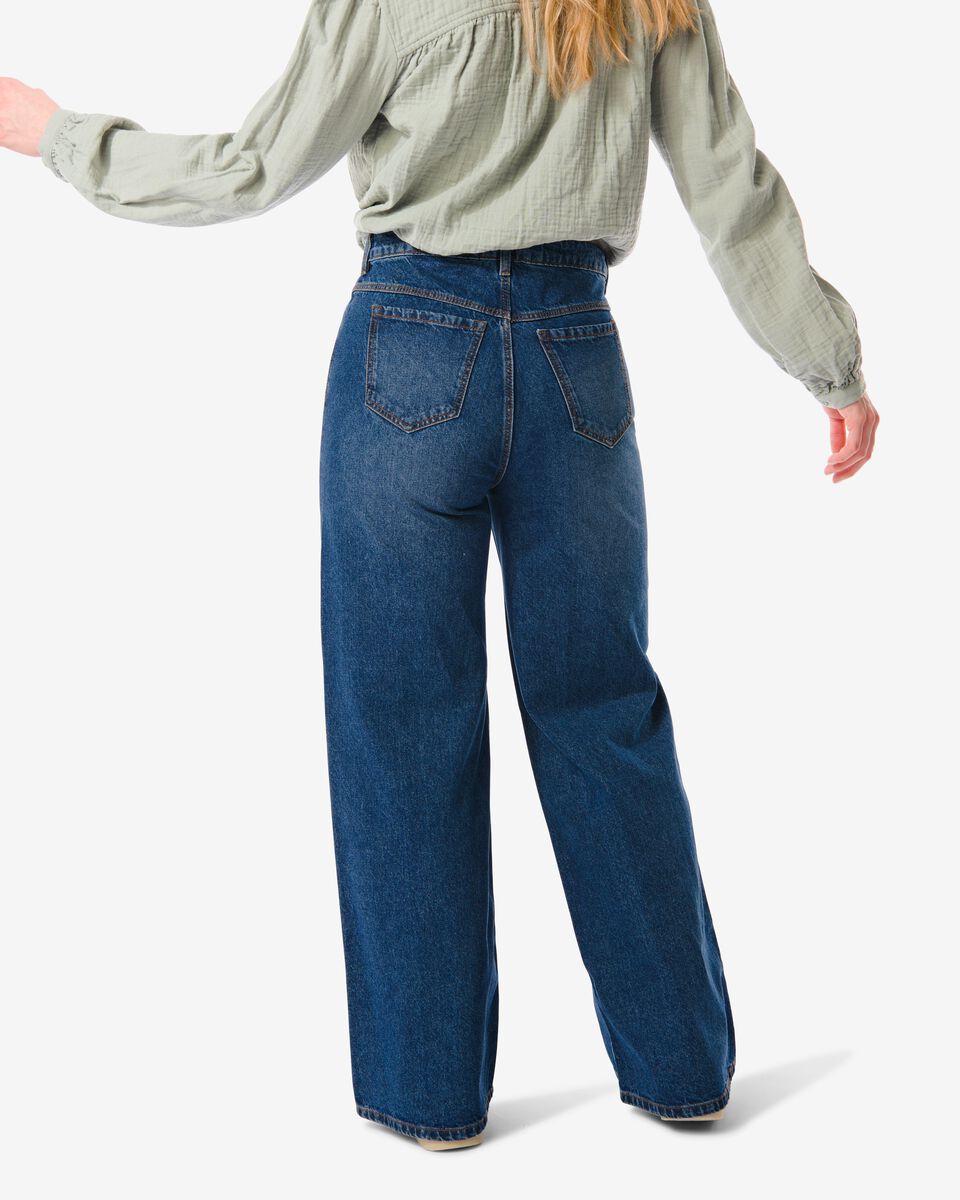 dames jeans wide leg middenblauw - HEMA