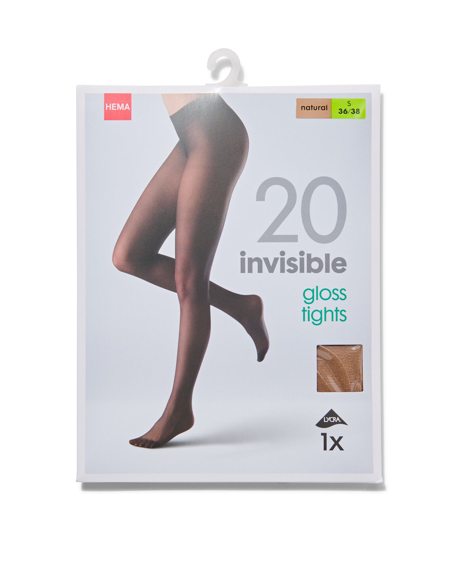 invisible panty gloss 20 denier naturel - HEMA