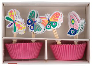 Lotsbestemming Vervullen beweeglijkheid cupcake set vlinder 24 stuks - HEMA