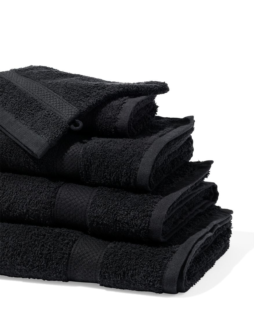 handdoeken - zware kwaliteit zwart - HEMA
