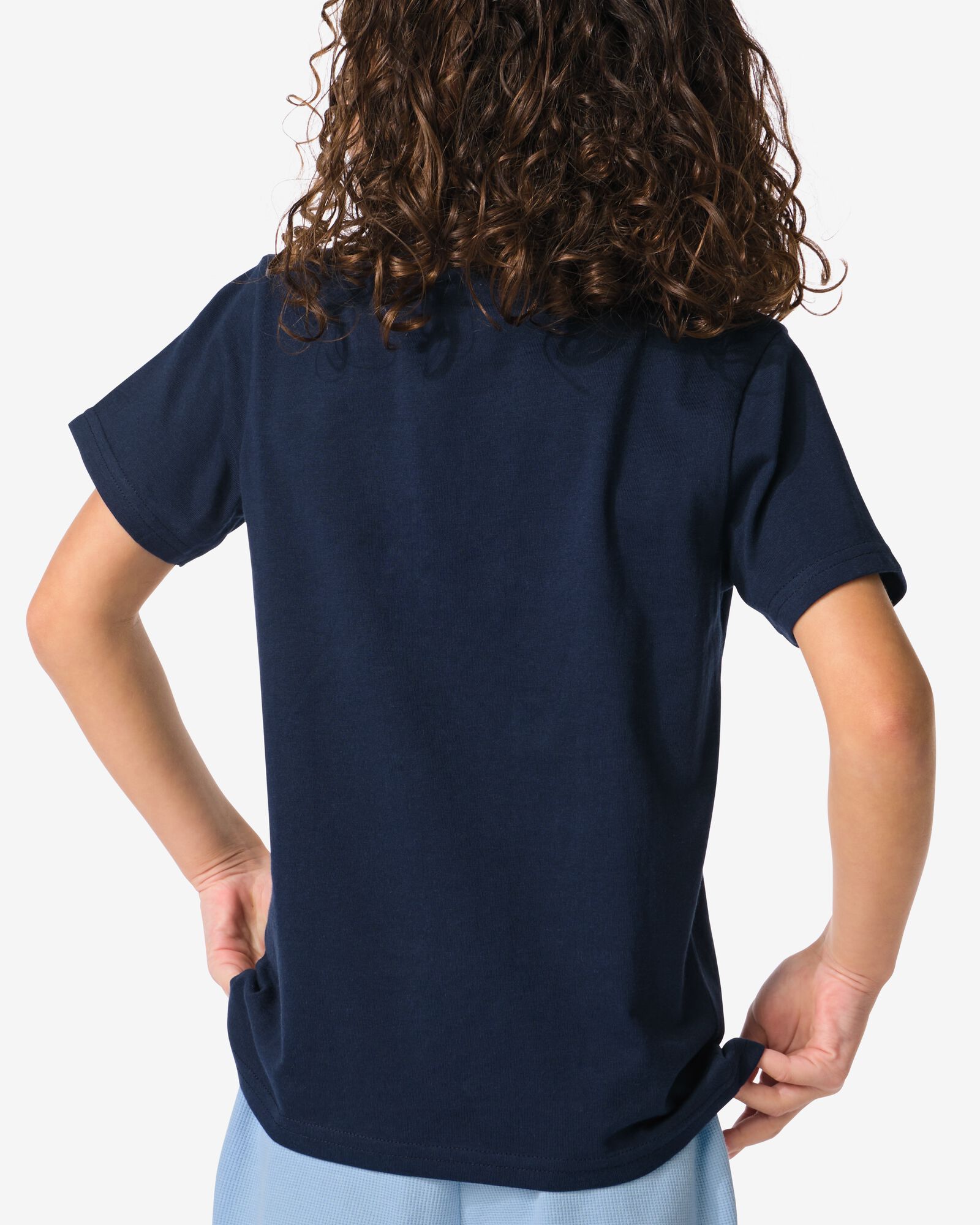 kinder t-shirt eiland - 2 stuks blauw 146/152 - 30781858 - HEMA