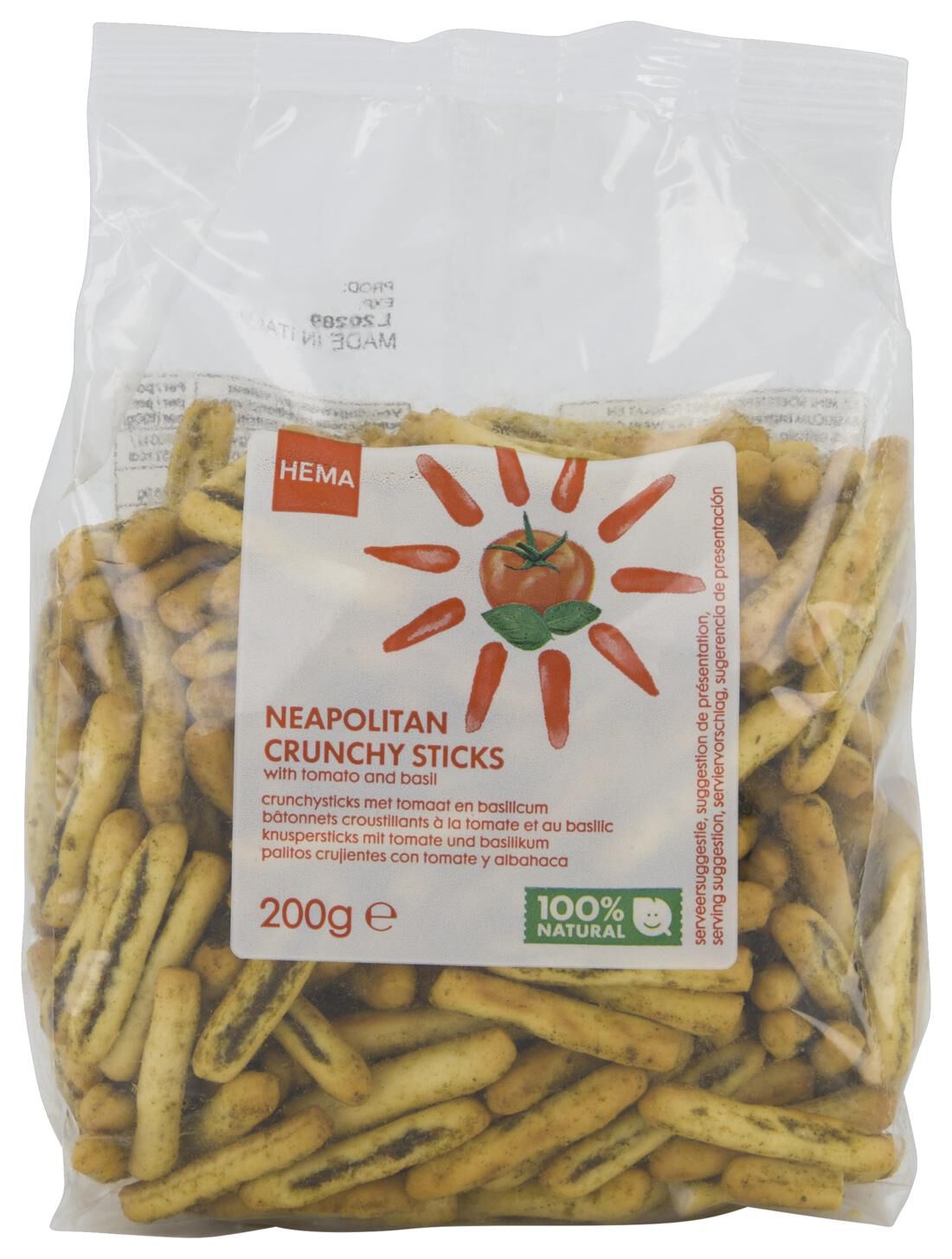 HEMA Crunchy Sticks Met Tomaat En Basilicum 200gram