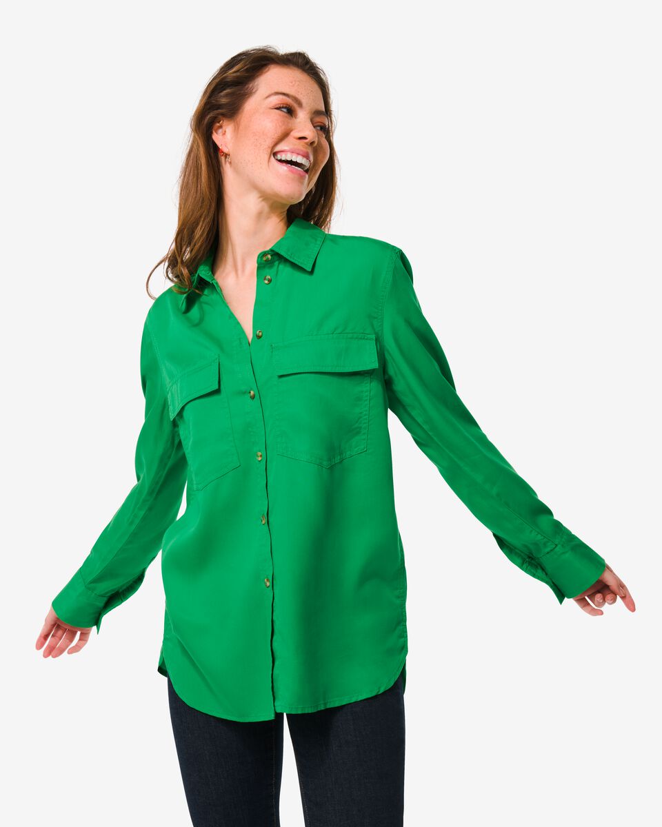 dames blouse Lacey groen - HEMA
