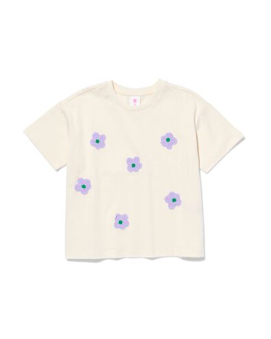 kinder t-shirt relaxed fit bloem paars 98/104 - 30862651 - HEMA