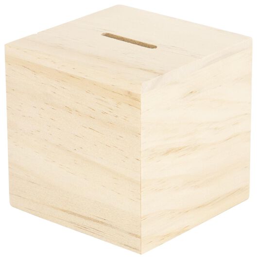 spaarpot hout 8.5x8.5 - HEMA