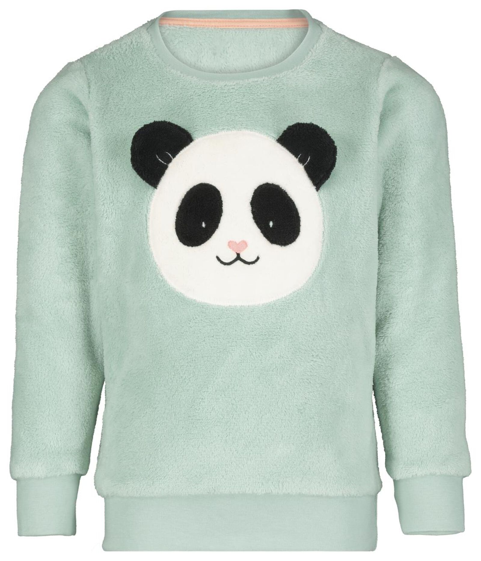 kinderpyjama fleece panda lichtgroen - HEMA