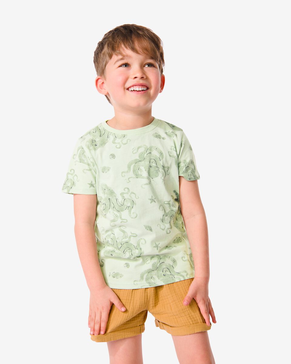 kinder t-shirt octopus groen - HEMA