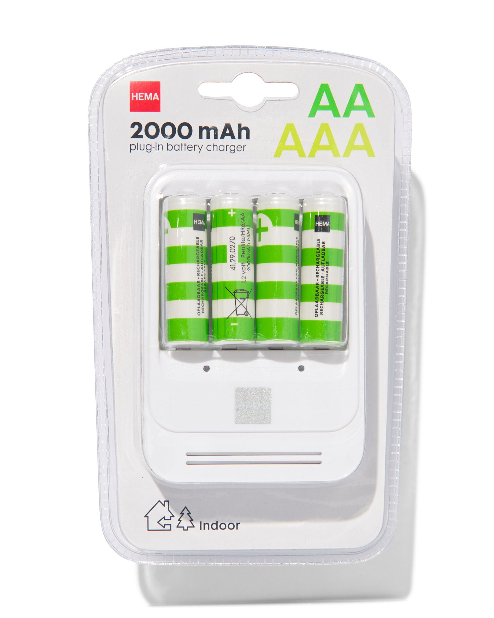 batterijlader inclusief 4 AA batterijen - HEMA