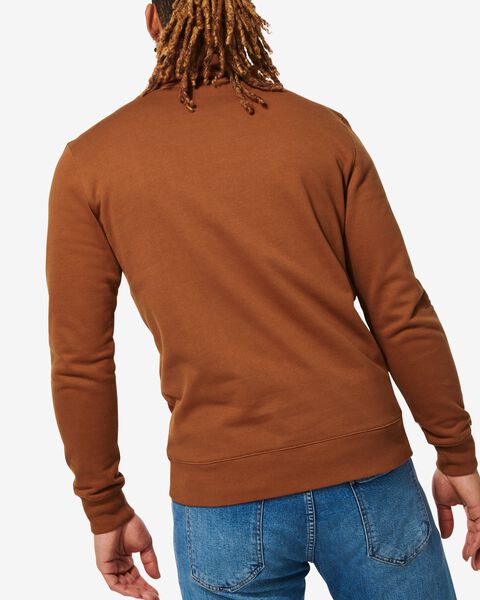 Waarschijnlijk overzee Discriminerend heren sweater met rits bruin - HEMA