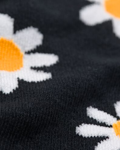 sokken met katoen madeliefjes zwart 39/42 - 4141107 - HEMA