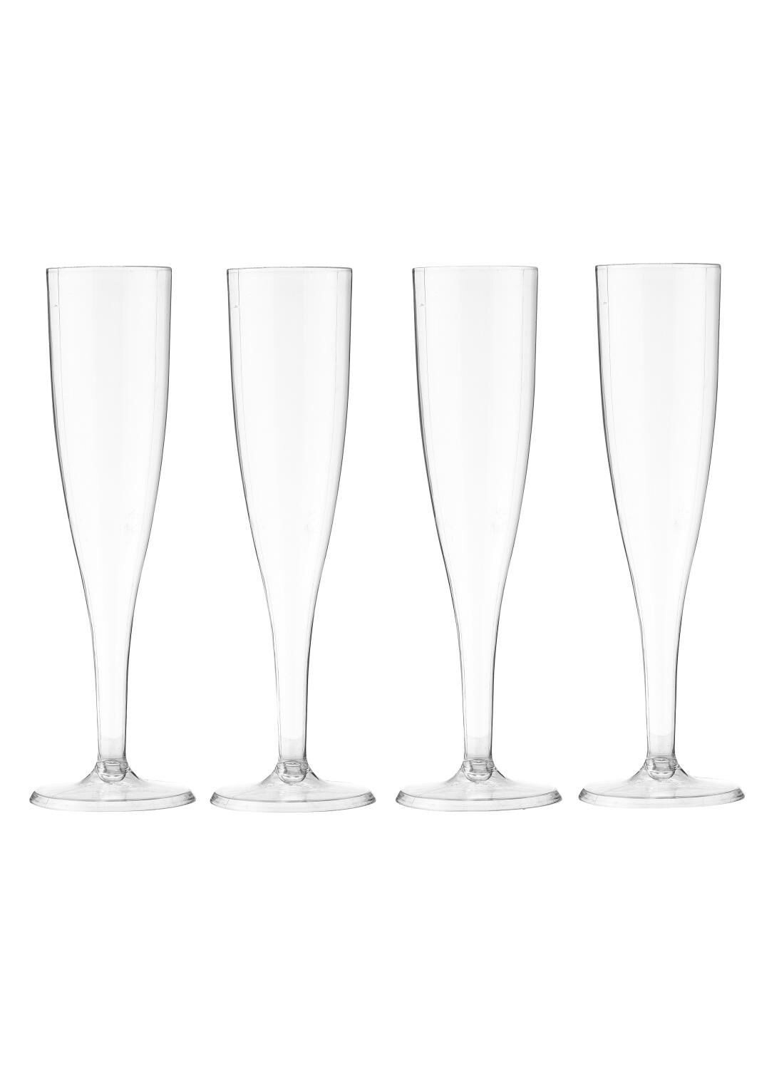 HEMA Plastic Champagne Glazen - Transparant - 4 Stuks (transparant)