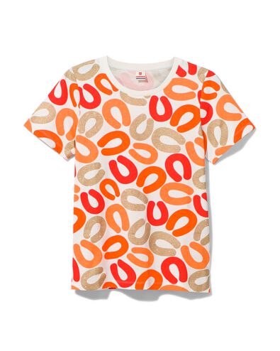 dames t-shirt met glitter rookworsten oranje - 1000031182 - HEMA
