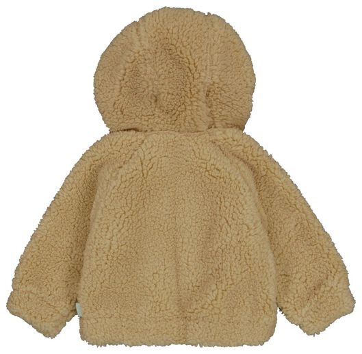 Behandeling Cerebrum Super goed newborn jas met capuchon teddy beige - HEMA