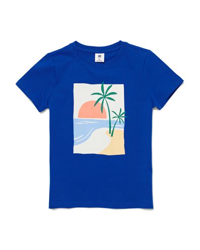 kinder t-shirt zonsondergang blauw 98/104 - 30785182 - HEMA