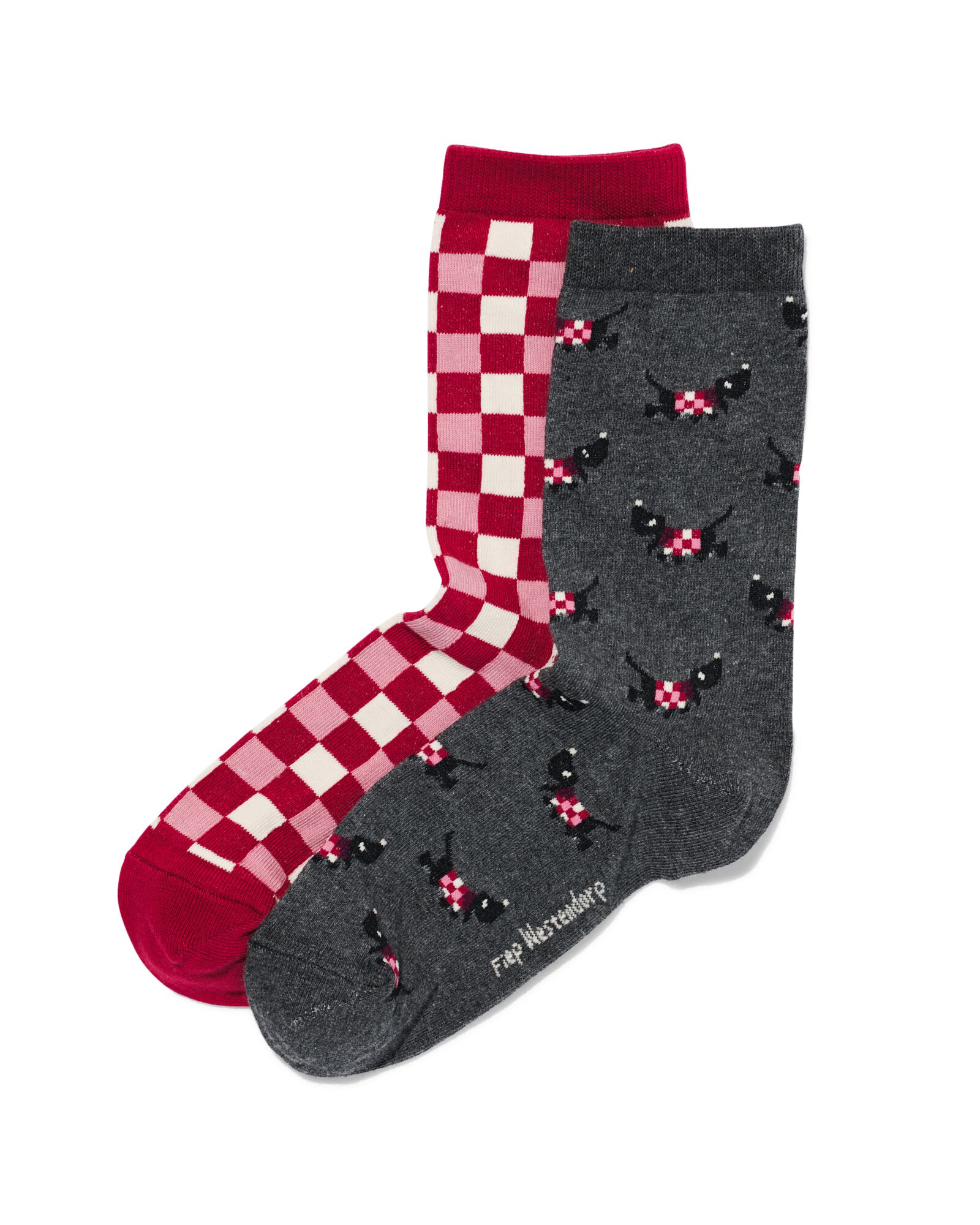 Takkie dames sokken met katoen - 2 paar grijsmelange - HEMA