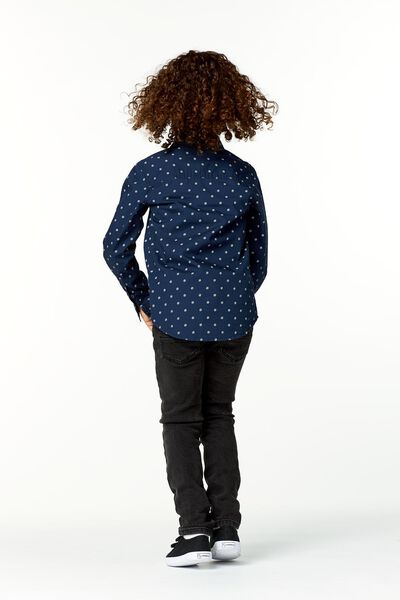 kinderoverhemd met strik donkerblauw - HEMA