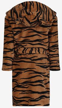 kinder badjas fleece tijger bruin - HEMA