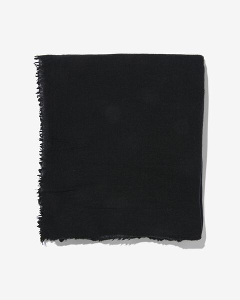 dames sjaal met wol 200x60 zwart - HEMA